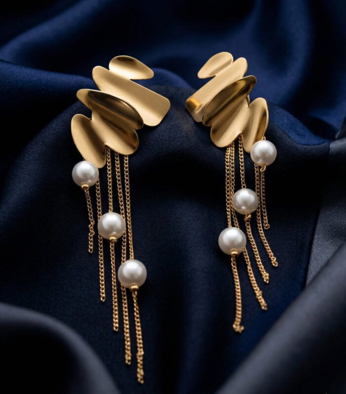 Gold Plated Pearl Accent Earring
